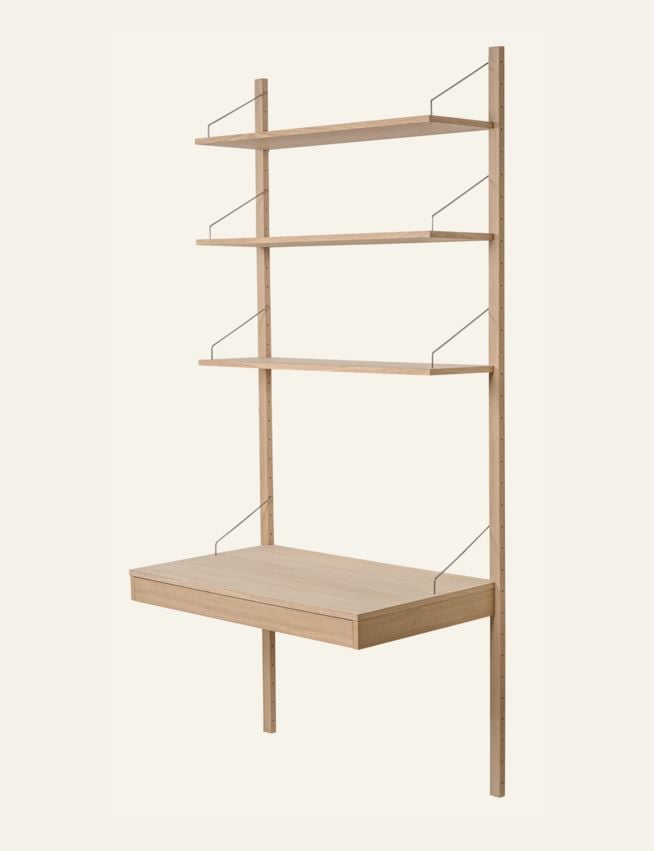 Hyllesystem skrivebordsplate med skuff natur - 4