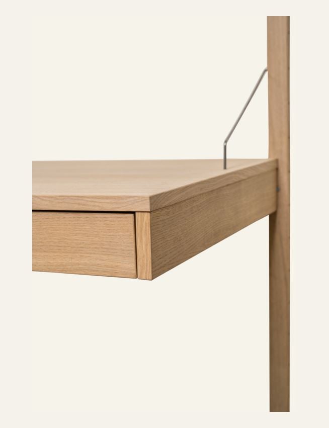 Hyllesystem skrivebordsplate med skuff natur - 3