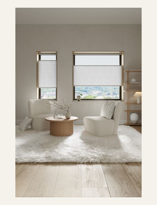 Opp&ned trådløs plisségardin hvit - 3