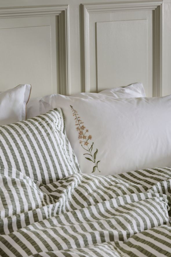 Krepp sengesett olivengrønn - 2