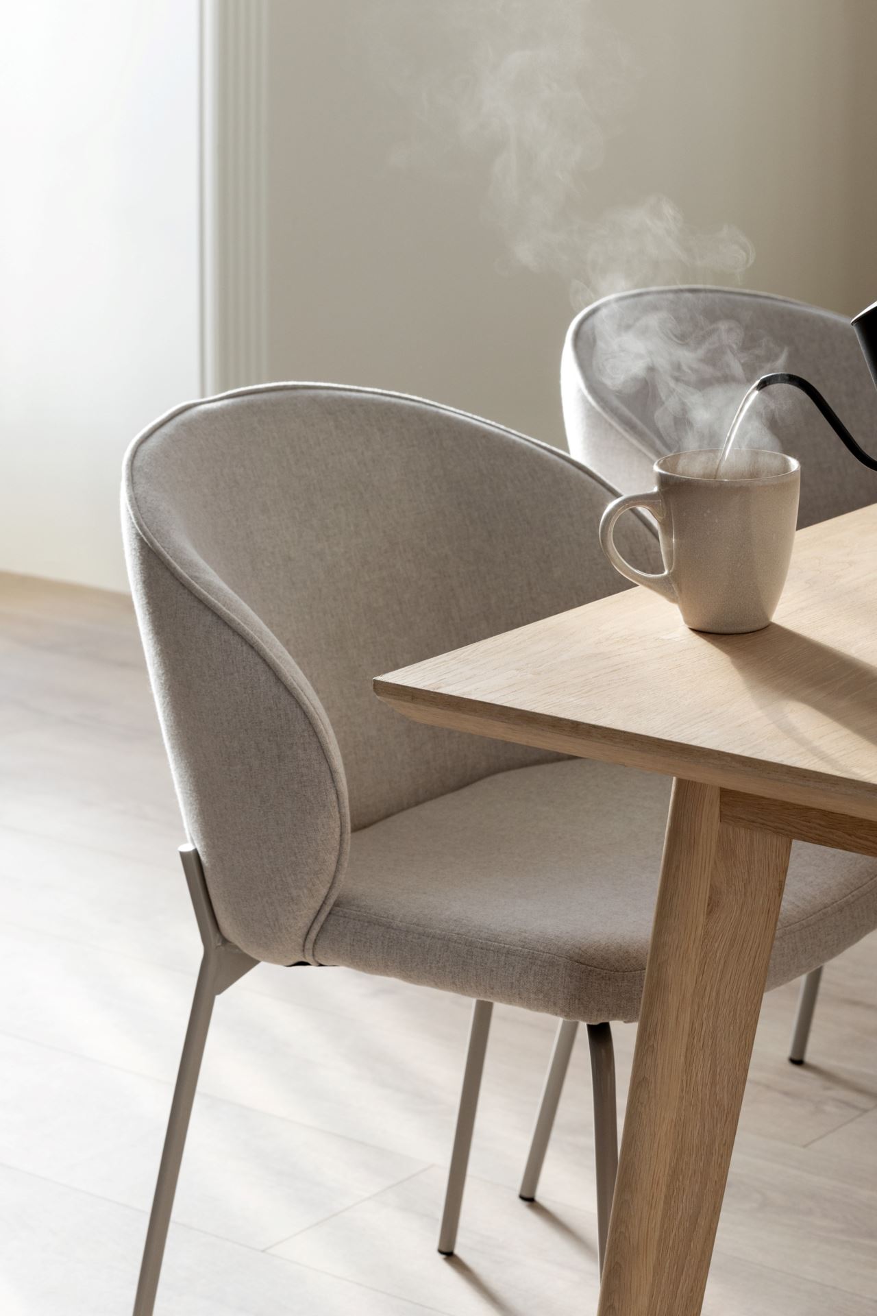 Spisestuestol lys beige - 2