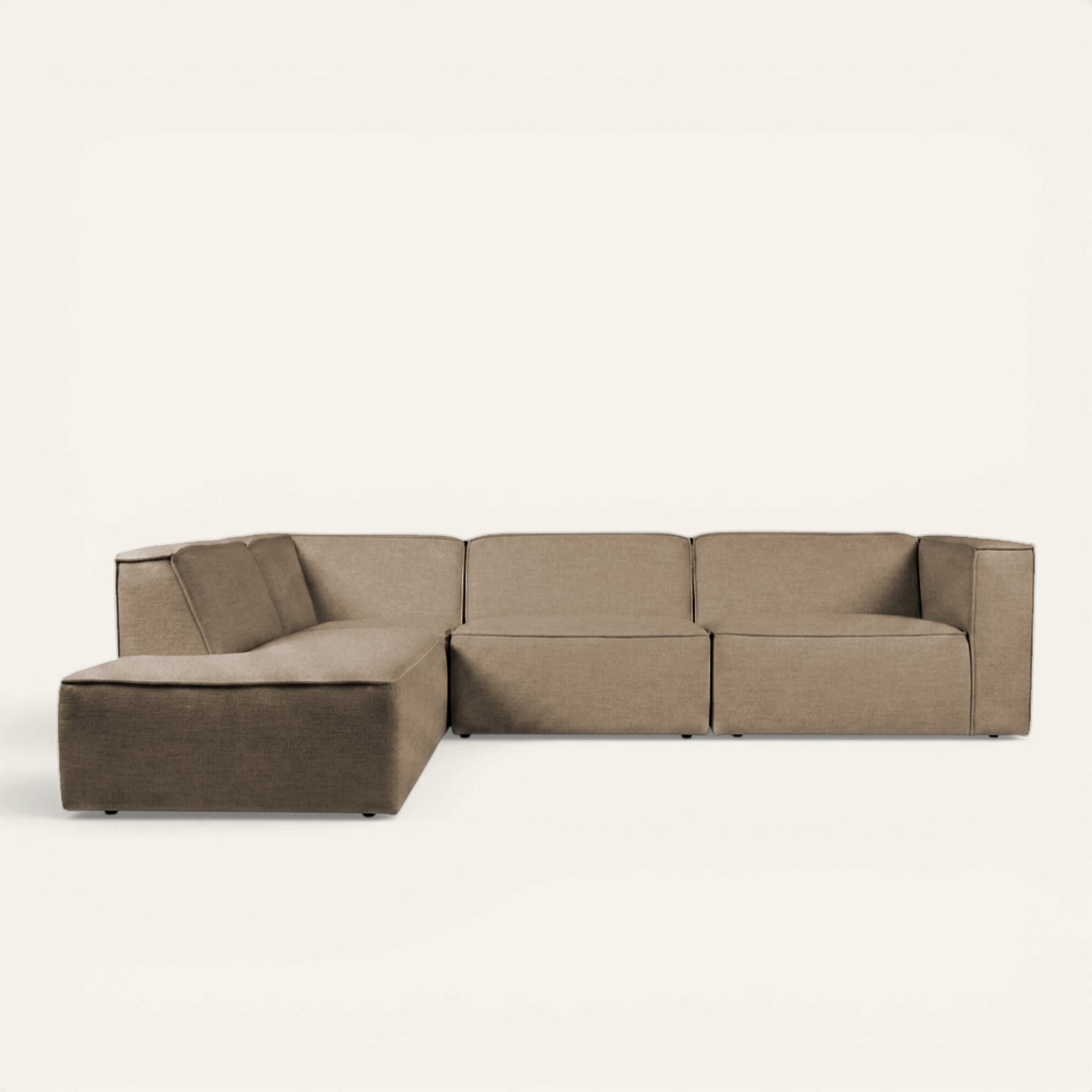 Modulsofa 4 deler åpen ende venstre taupe - 293x227x73 cm taupe - 1