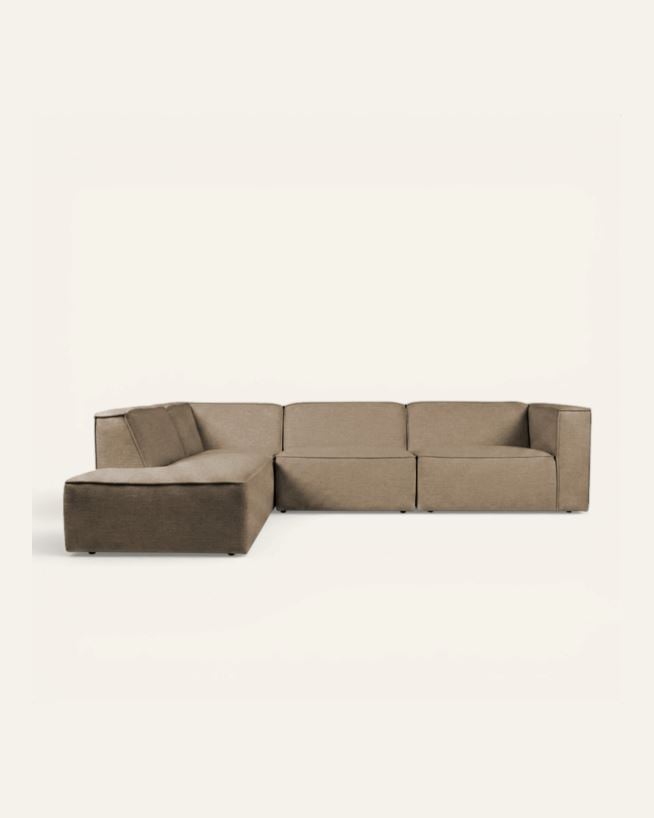 Modulsofa 4 deler åpen ende venstre taupe - 293x227x73 cm taupe - 1
