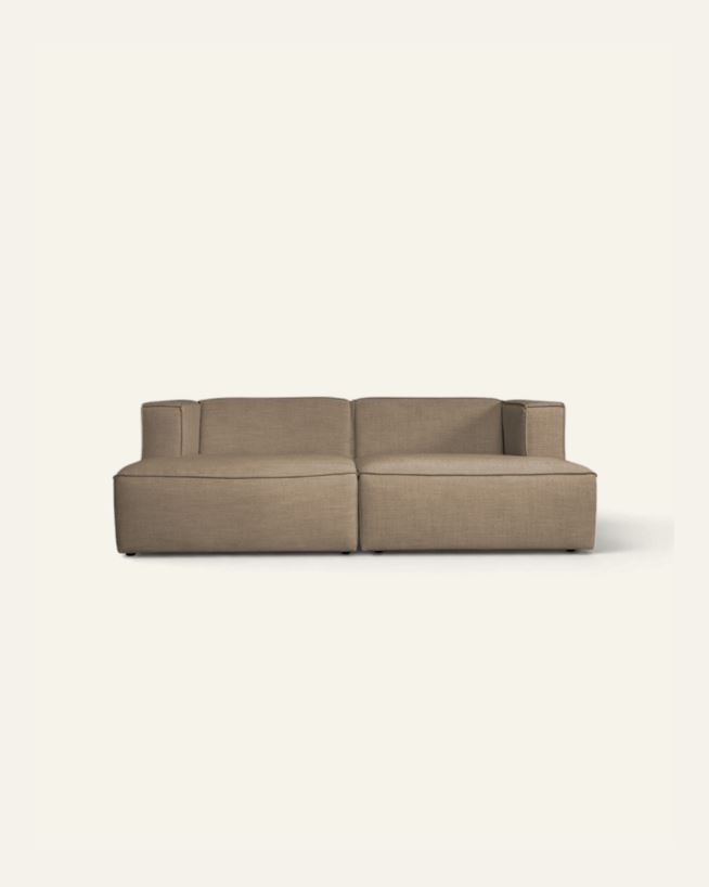 Modulsofa 2 deler m/sjeselong taupe - 228x154x73 cm taupe - 1