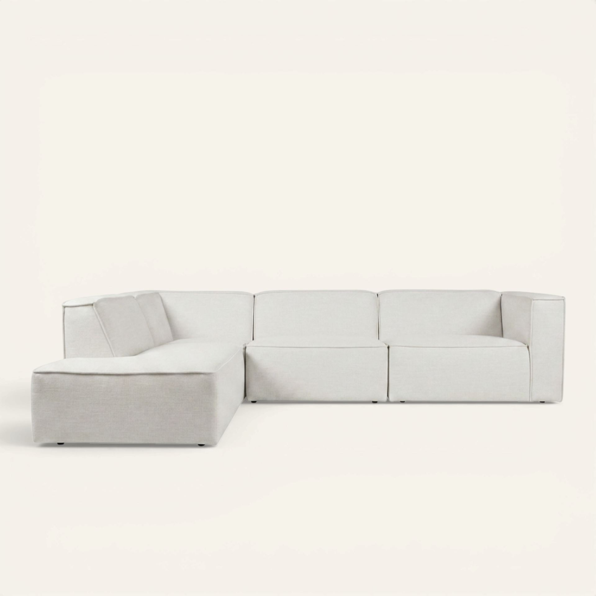 Modulsofa 4 deler åpen ende venstre natur - 293x227x73 cm natur - 1