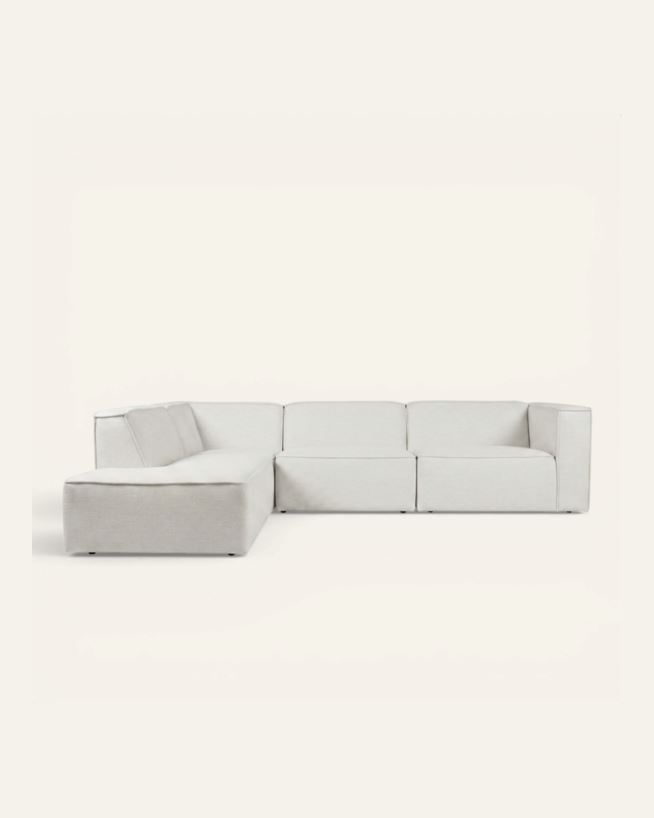 Modulsofa 4 deler åpen ende venstre natur - 293x227x73 cm natur - 1
