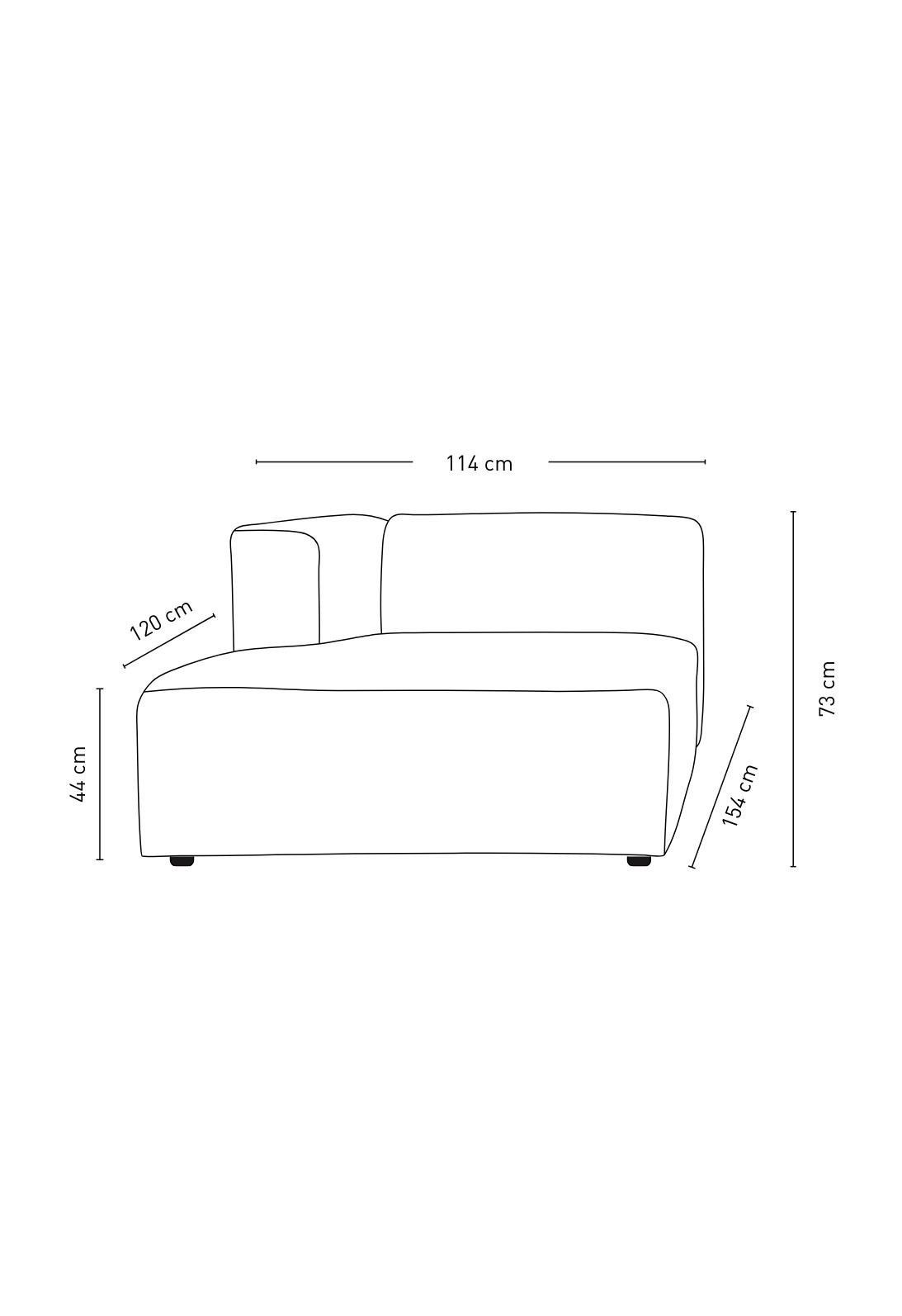 Modulsofa 1,5 seter m/armlene venstre natur - 3