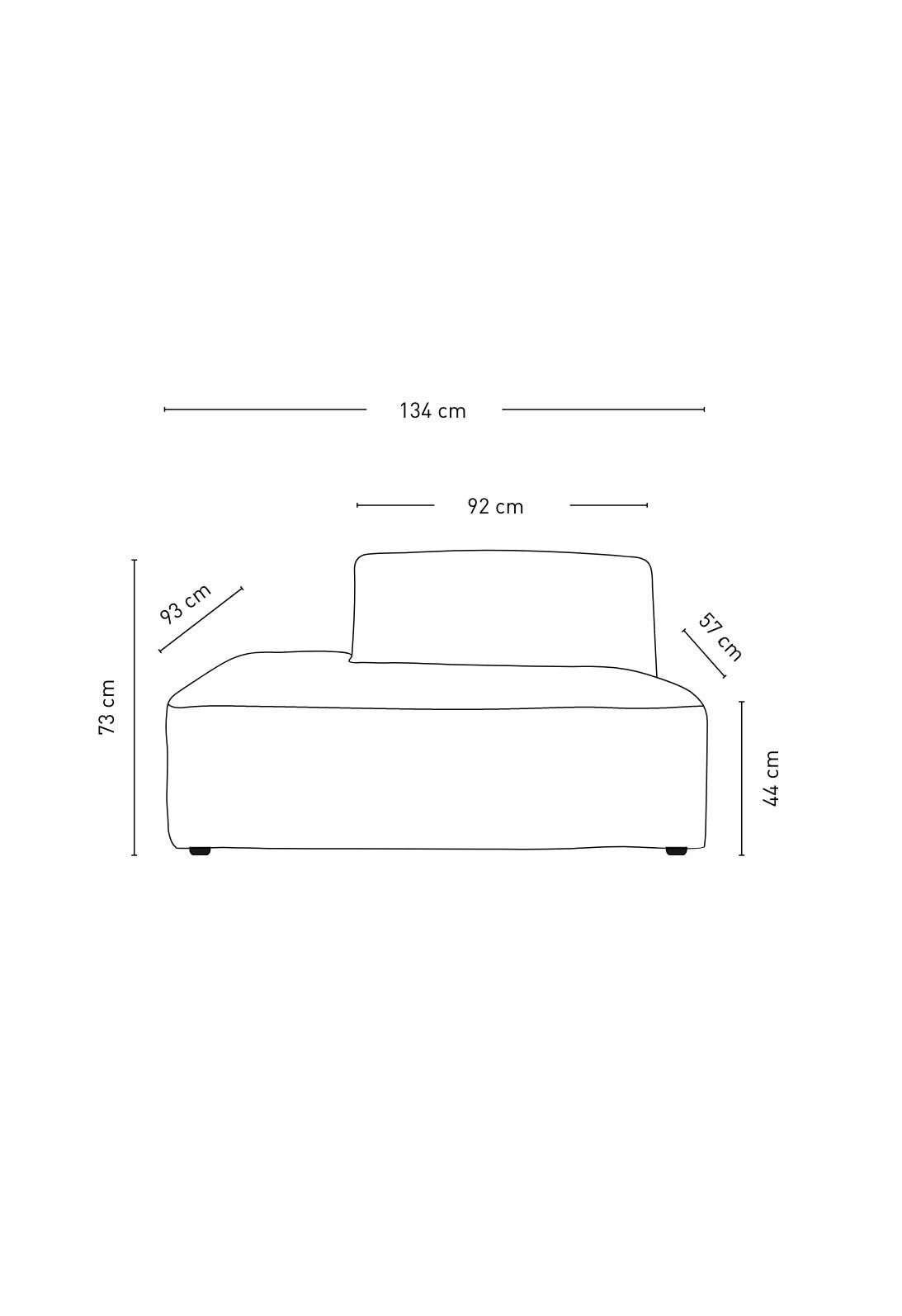 Modulsofa åpen ende venstre natur - 3