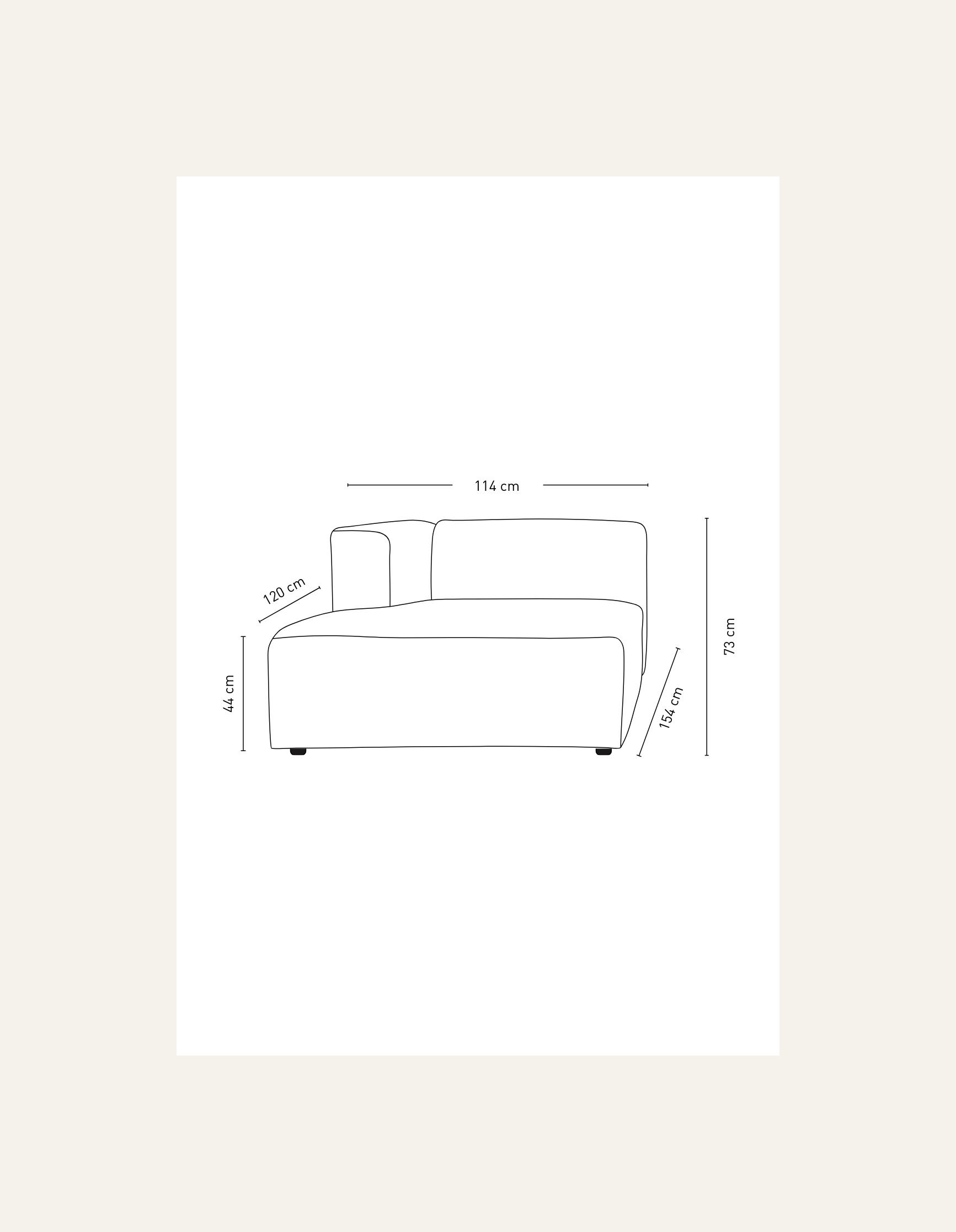 Modulsofa sjeselong venstre natur - 3