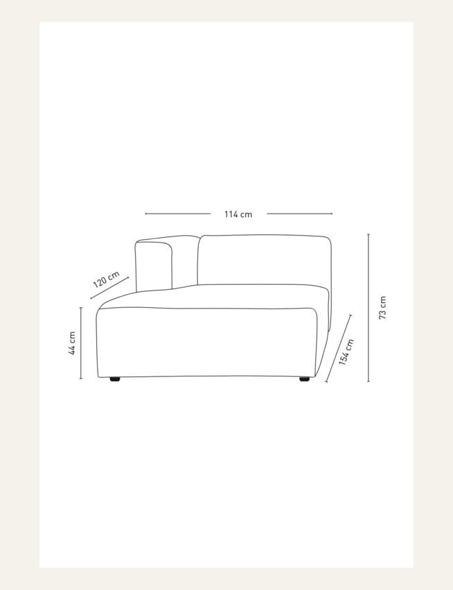 Modul sjeselong venstre grå - 5