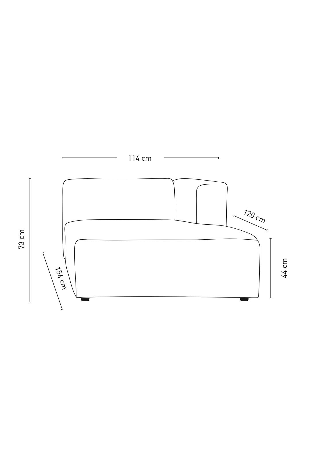 Modulsofa sjeselong høyre natur - 5