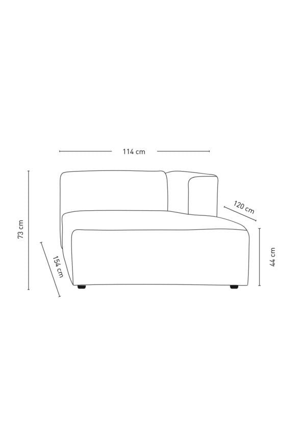 Modul sjeselong høyre grå - 3
