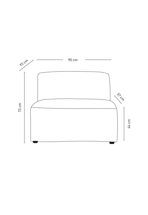 Modul 1,5 seter uten armlene grå - 7