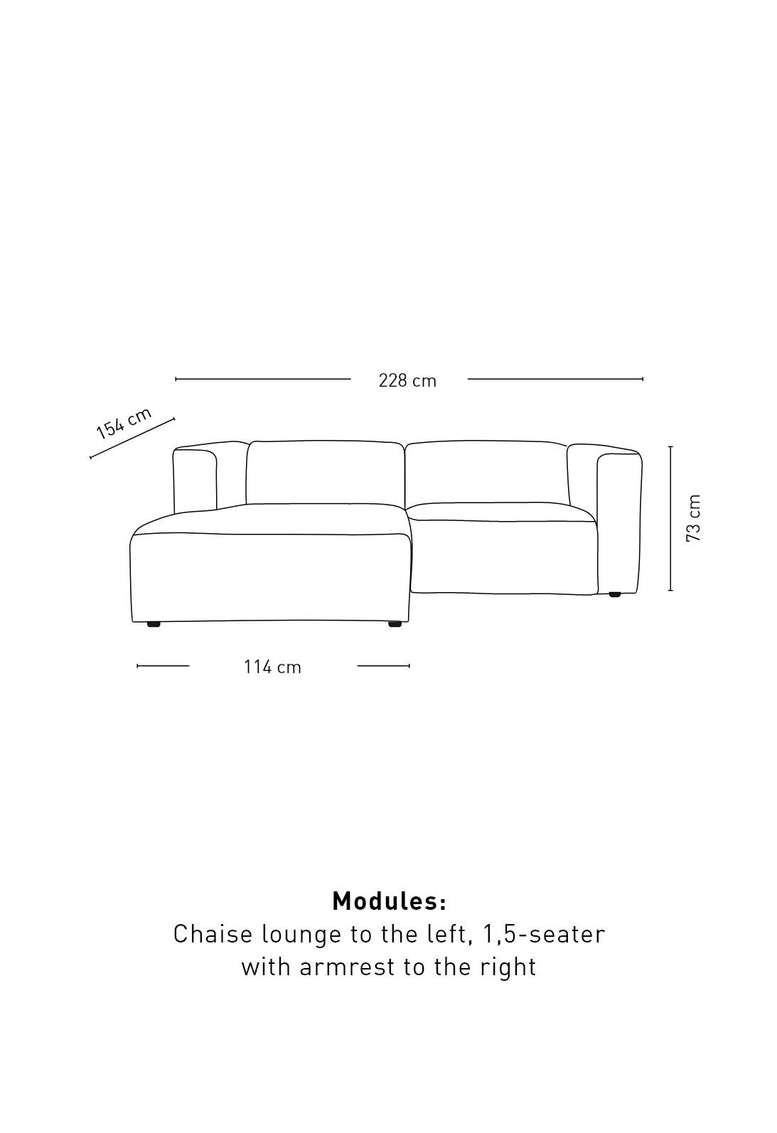 2 deler m/sjeselong venstre grå - 3