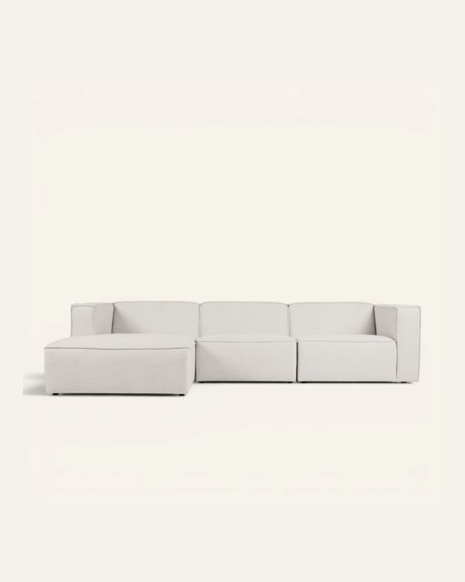 Modulsofa 3 deler sjeselong venstre natur - 314x154x73 cm natur - 1