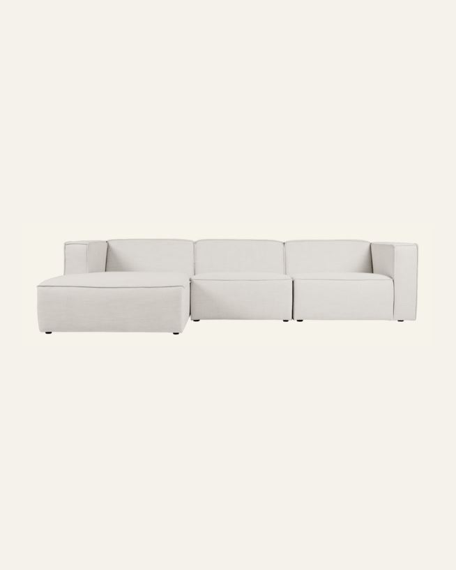 Modulsofa 3 deler sjeselong venstre natur - 314x154x73 cm natur - 1