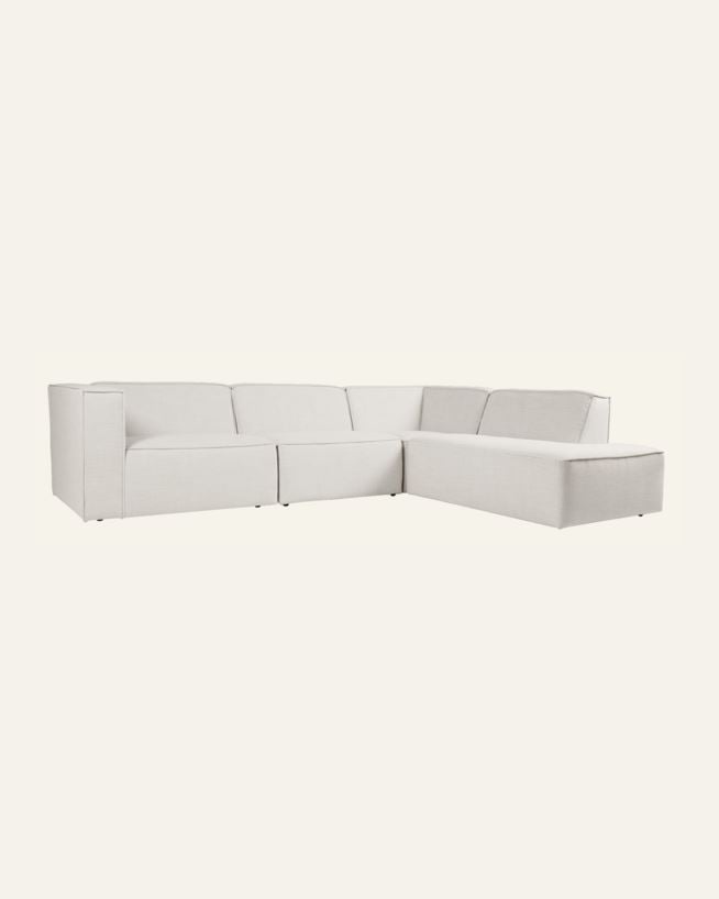 Modulsofa 4 deler åpen ende høyre natur - 293x227x73 cm natur - 1