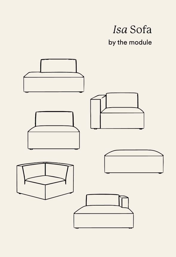 Modul 1,5 seter uten armlene natur - 6