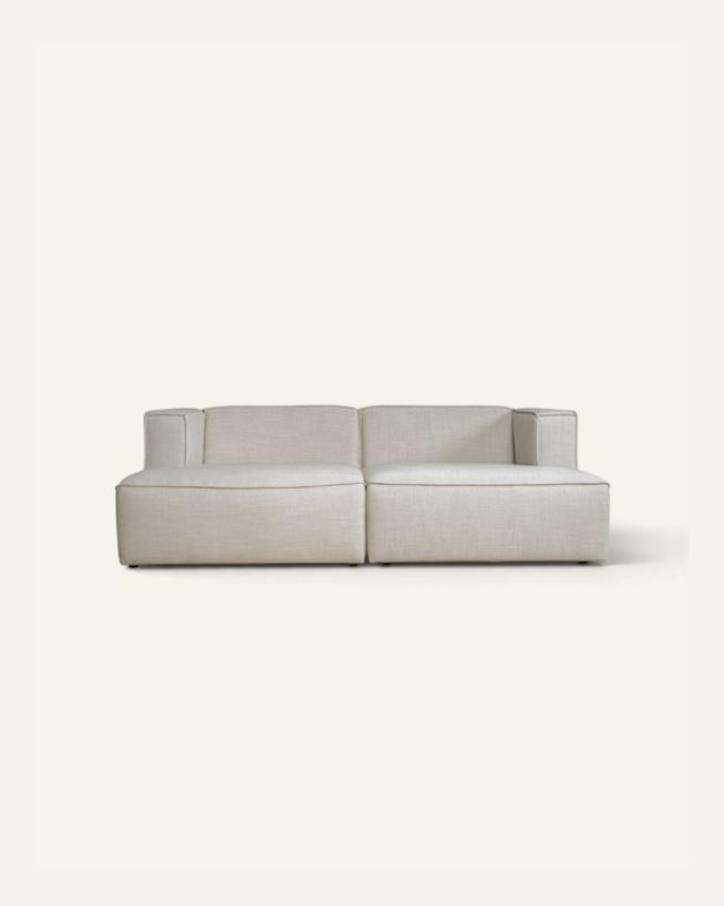 Modulsofa 2 deler m/sjeselong natur - 228x154x73 cm natur - 1