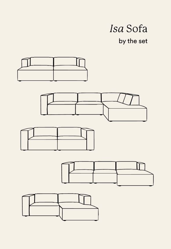 Modulsofa 2 deler sjeselong høyre natur - 5