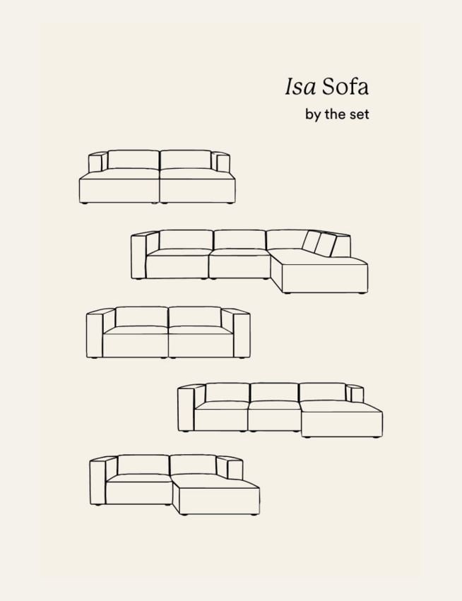 Modulsofa 2 deler sjeselong høyre natur - 5