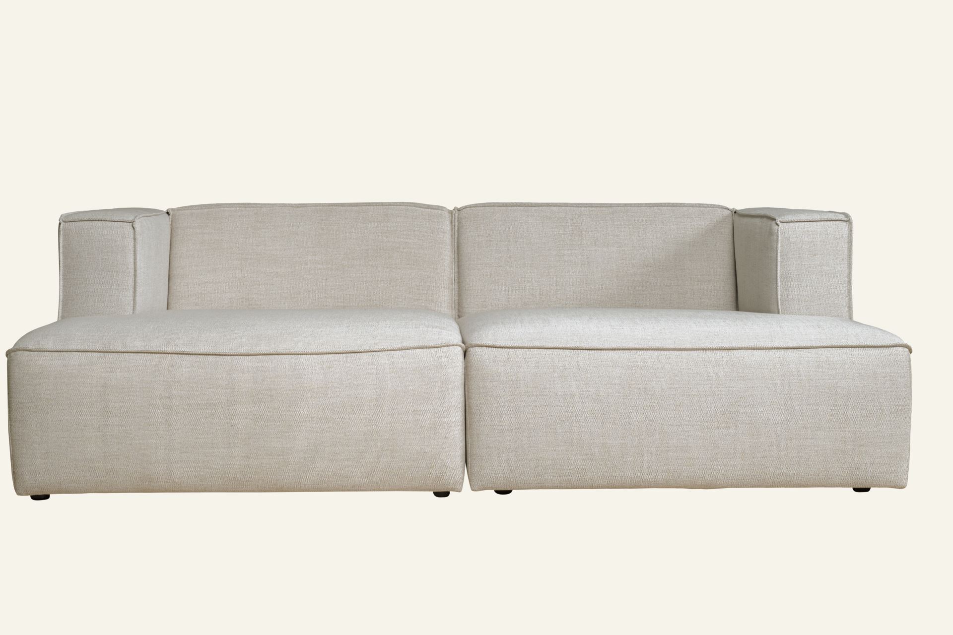 Modulsofa 2 deler m/sjeselong natur - 4