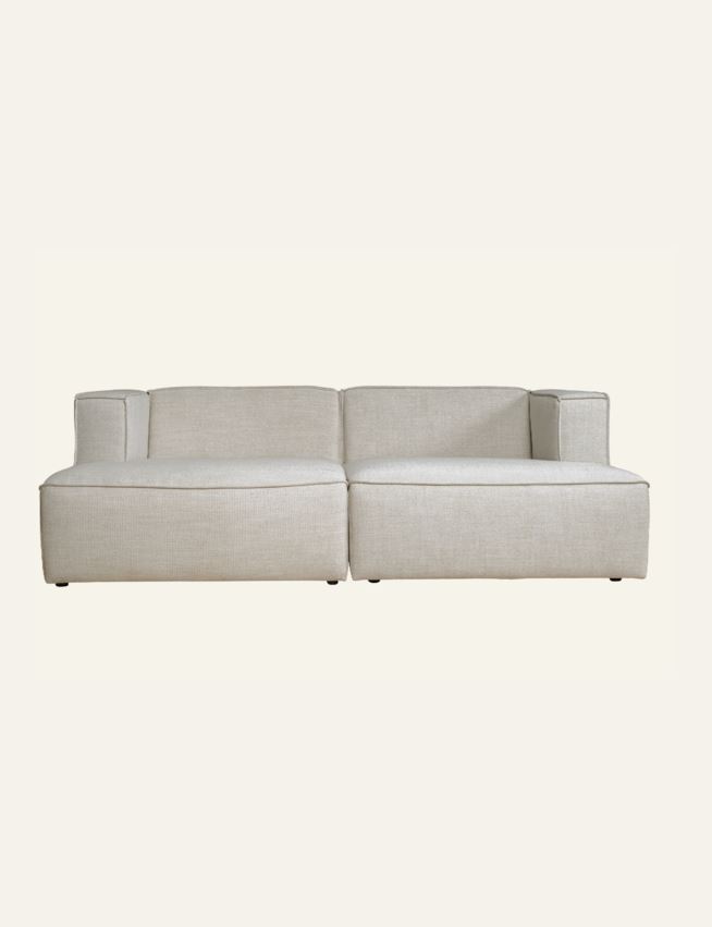 Modulsofa 2 deler m/sjeselong natur - 4