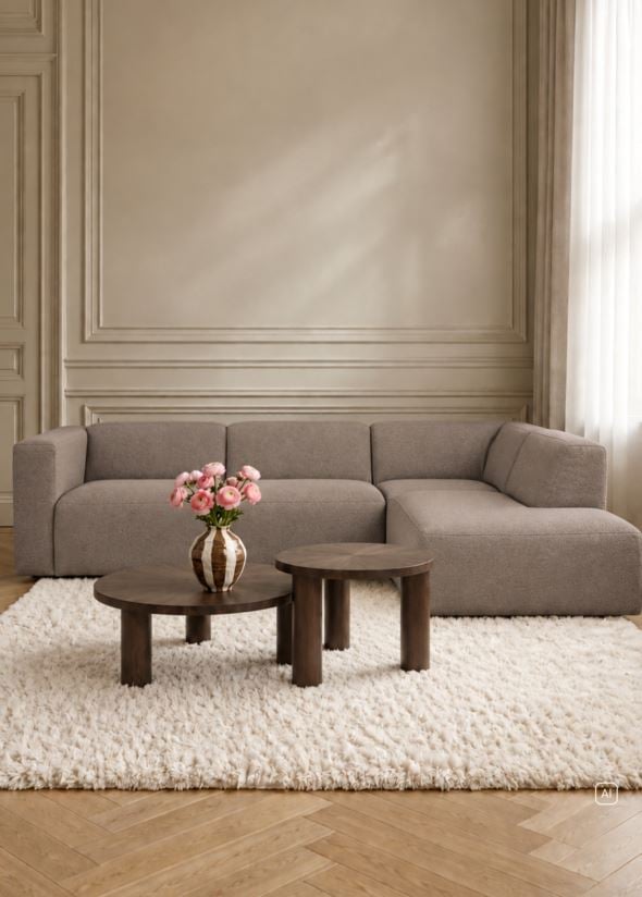 Modulsofa 4 deler åpen ende høyre brun - 2