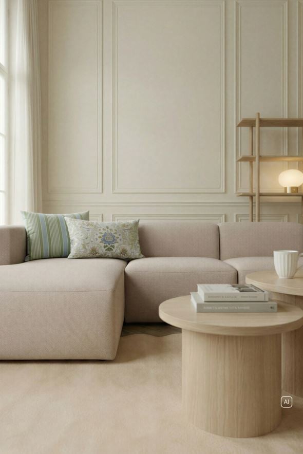 Modulsofa 3 deler sjeselong venstre beige - 4