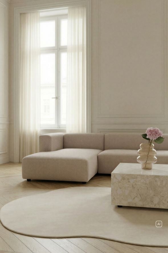 Modulsofa 3 deler sjeselong venstre beige - 3