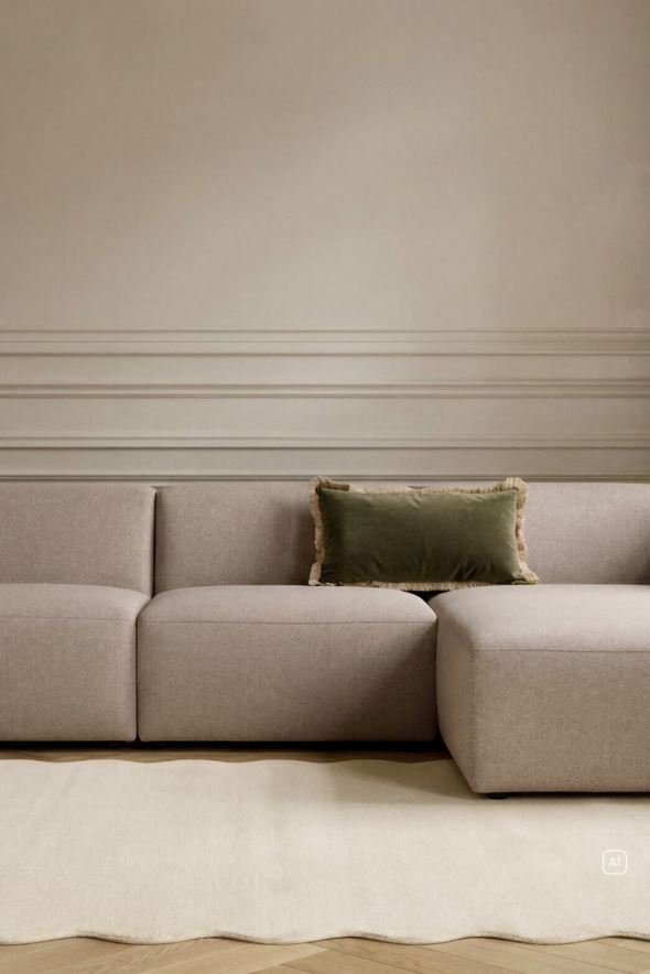 Modul 1,5 seter uten armlene beige - 4