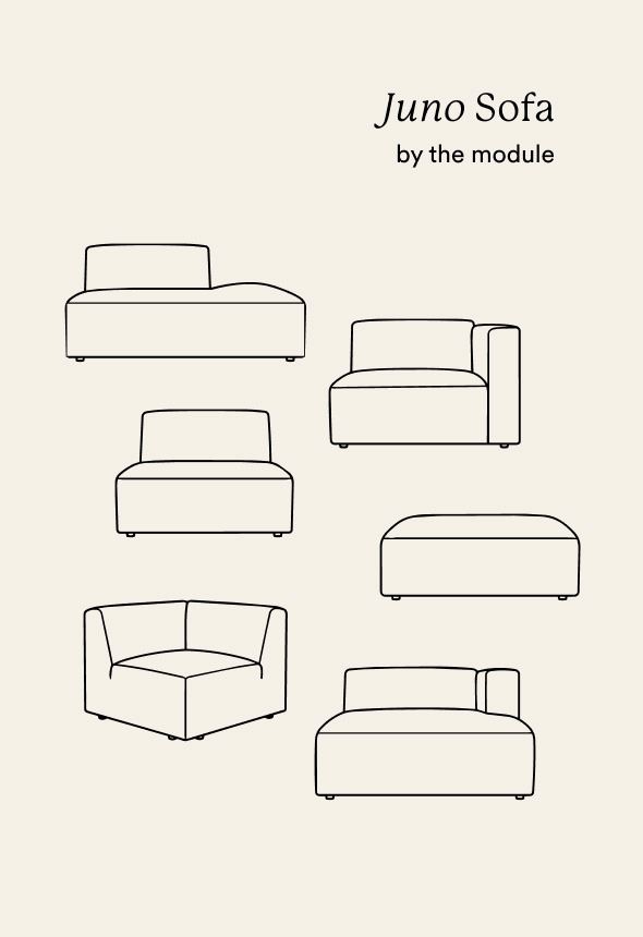 Modul 1,5 seter uten armlene beige - 6