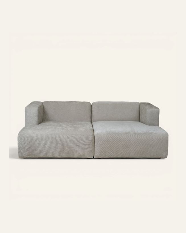 Modulsofa 2 deler sjeselong grå - 228x154x73 cm grå - 1