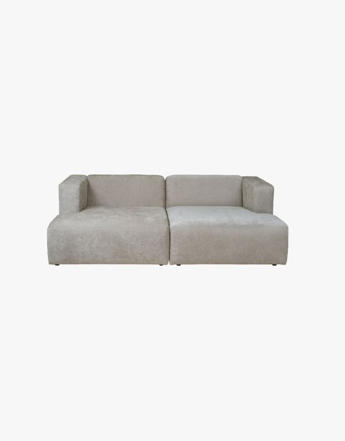 Modulsofa 2 deler m/sjeselong grå - 228x154x73 cm grå - 1