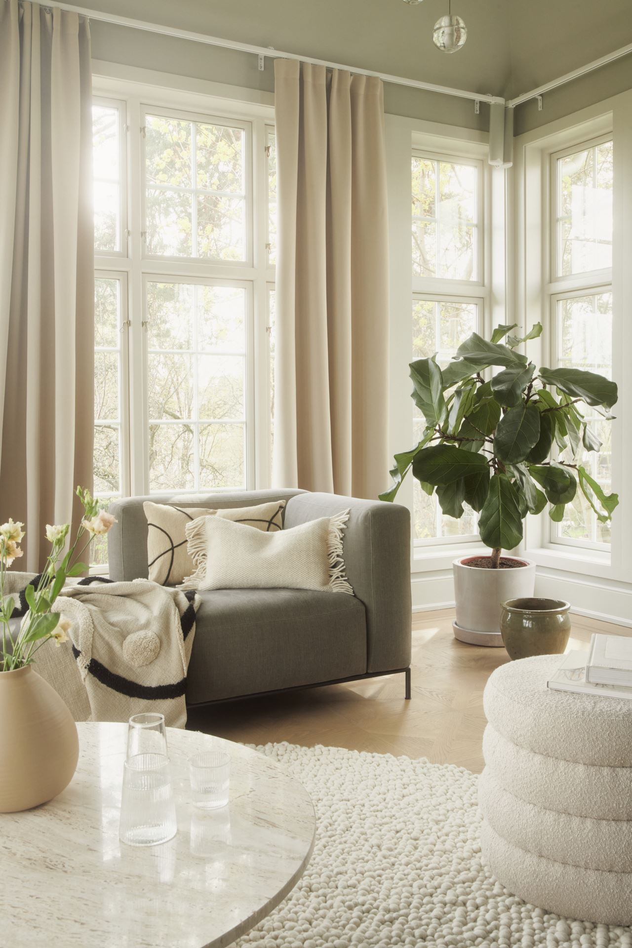 Lysdempende gardin beige - 4