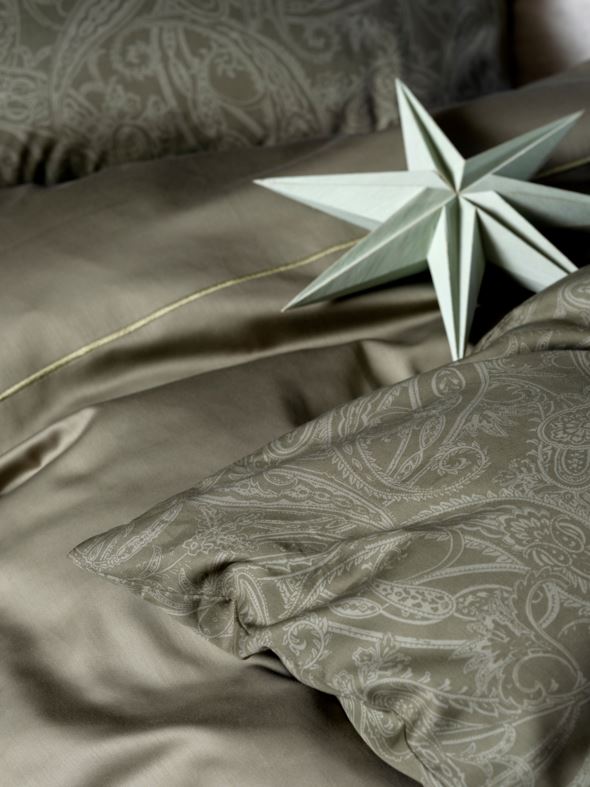 Egyptisk bomull sateng sengesett olivengrønn - 2
