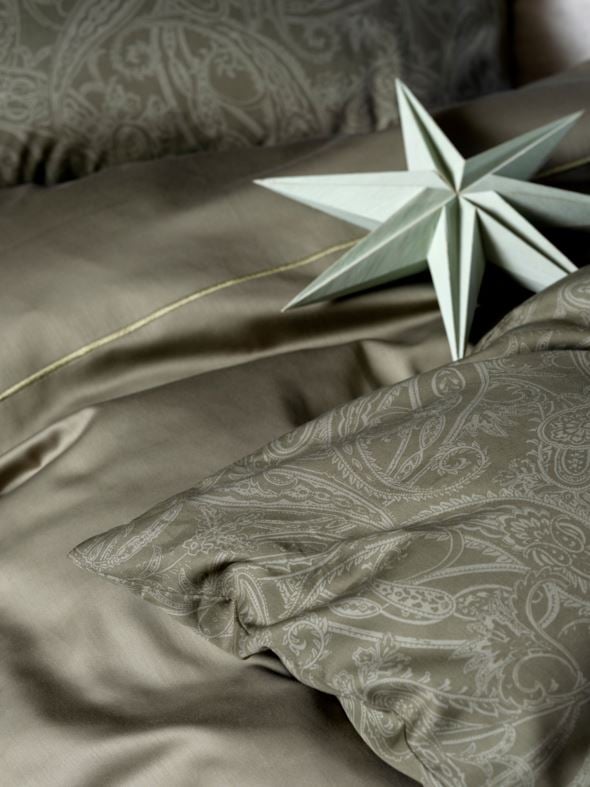 Egyptisk bomull sateng sengesett olivengrønn - 2