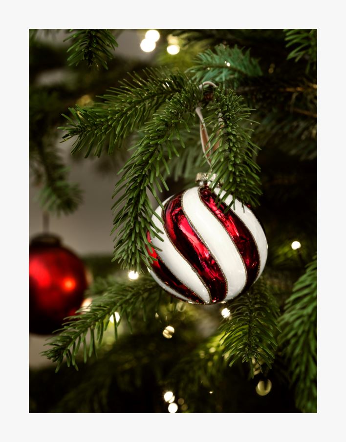 Julekule multi rød - 10x10x10 cm multi rød - 1