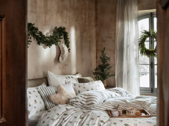 Flanell sengesett olivengrønn - 5