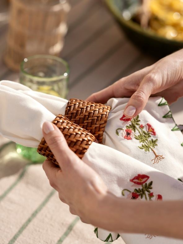 2 pk serviettringer brun - 2