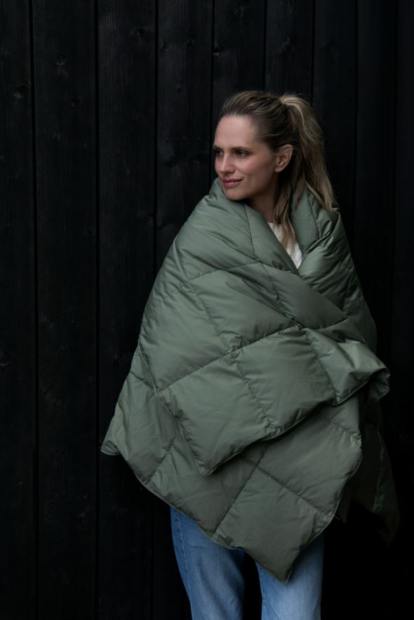 Dunpledd olivengrønn - 5