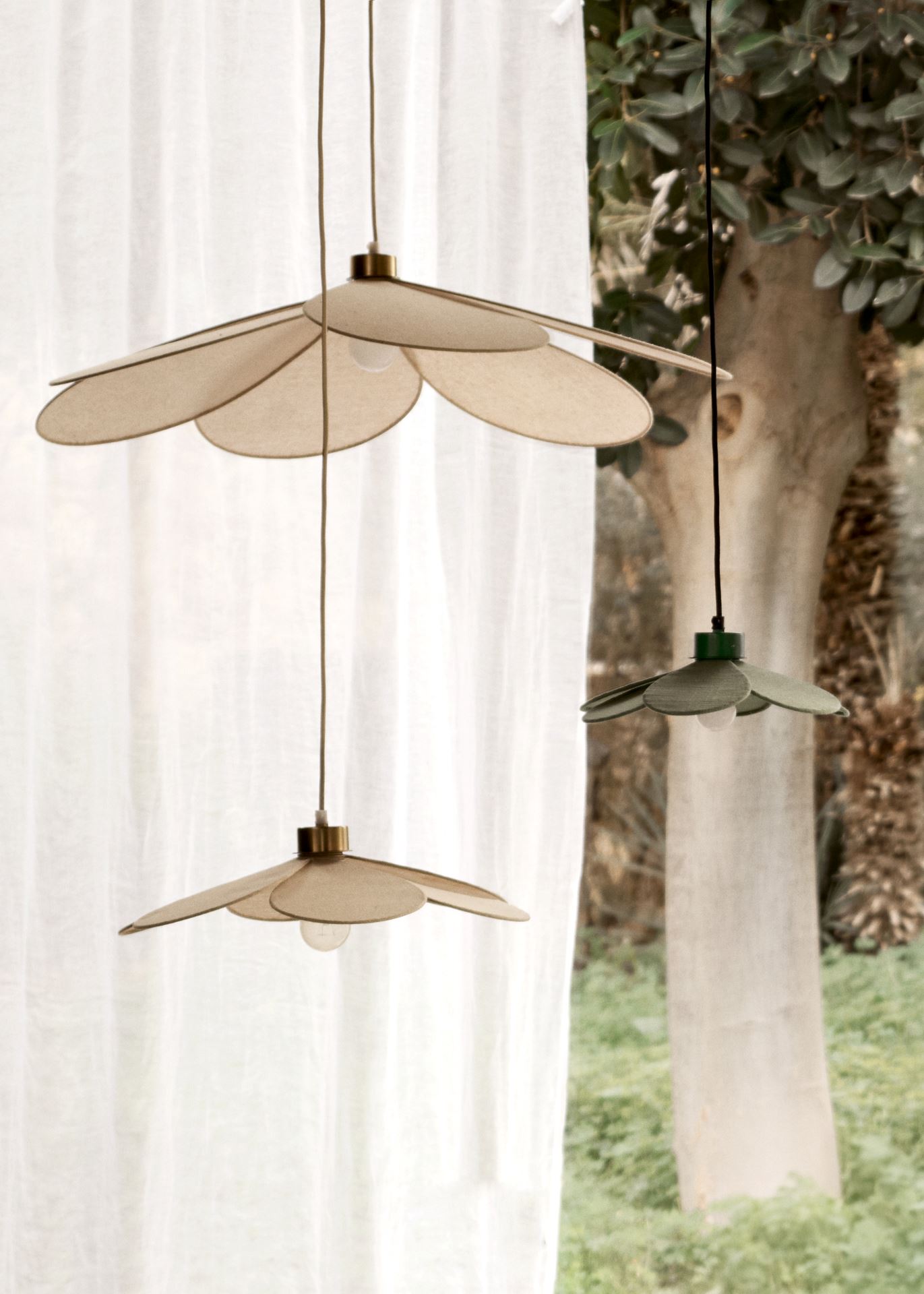 Taklampe natur - 83x83x15 cm natur - 1