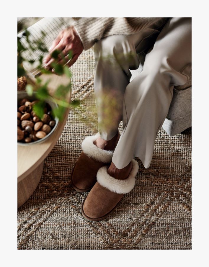 Skinntøfler brun - 39/40 brun - 1