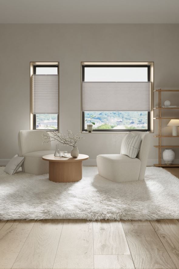 Lysfiltrerende plisségardin lys natur - 3