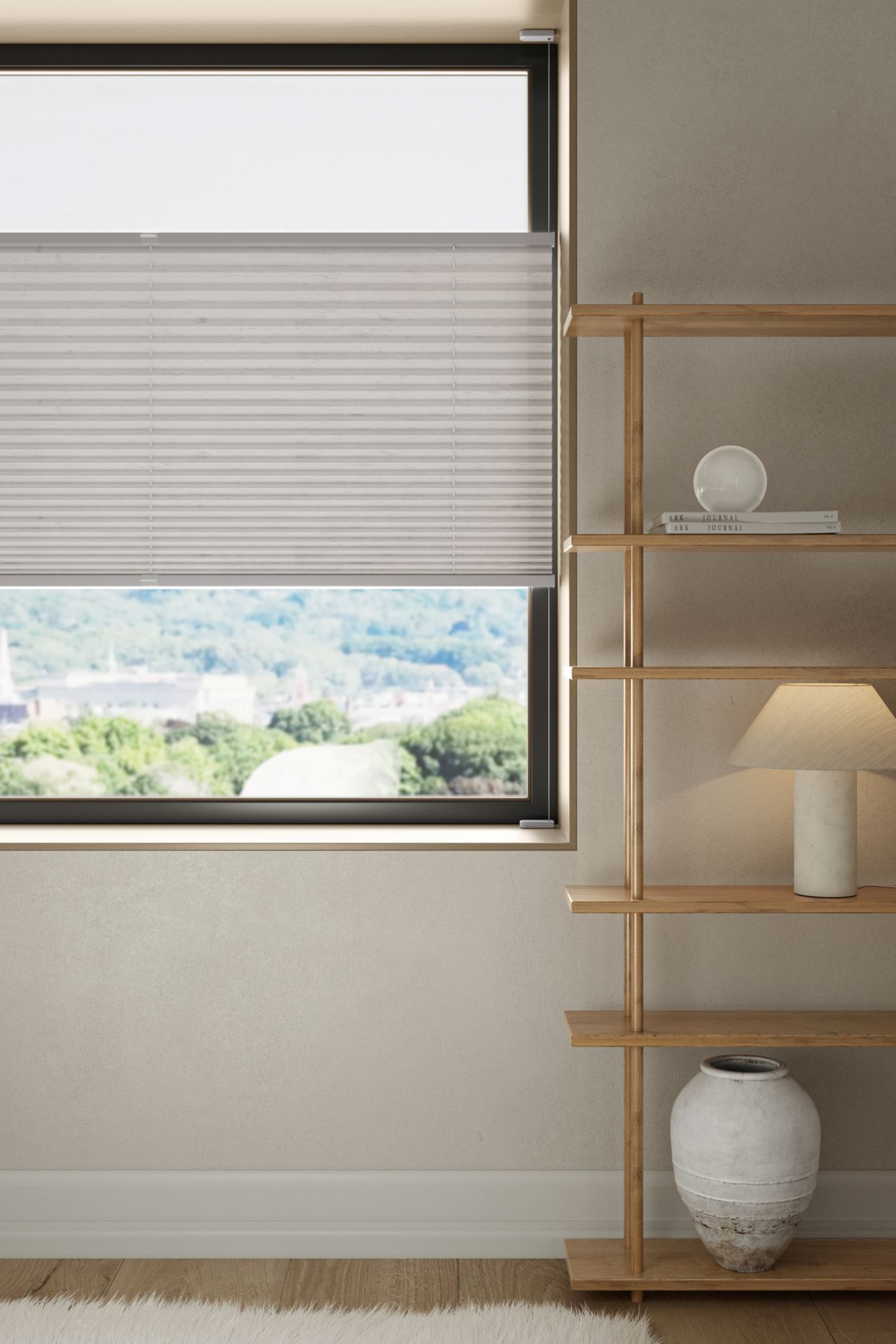 Lysfiltrerende plisségardin lys natur - 2