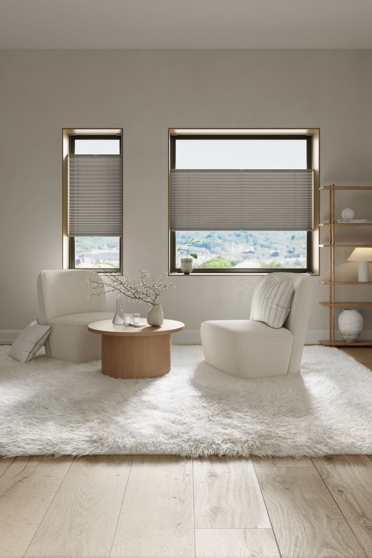 Lysfiltrerende plisségardin grå - 3