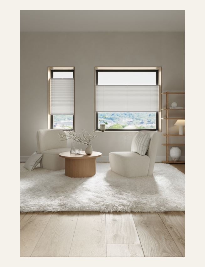 Lysfiltrerende plisségardin hvit - 2