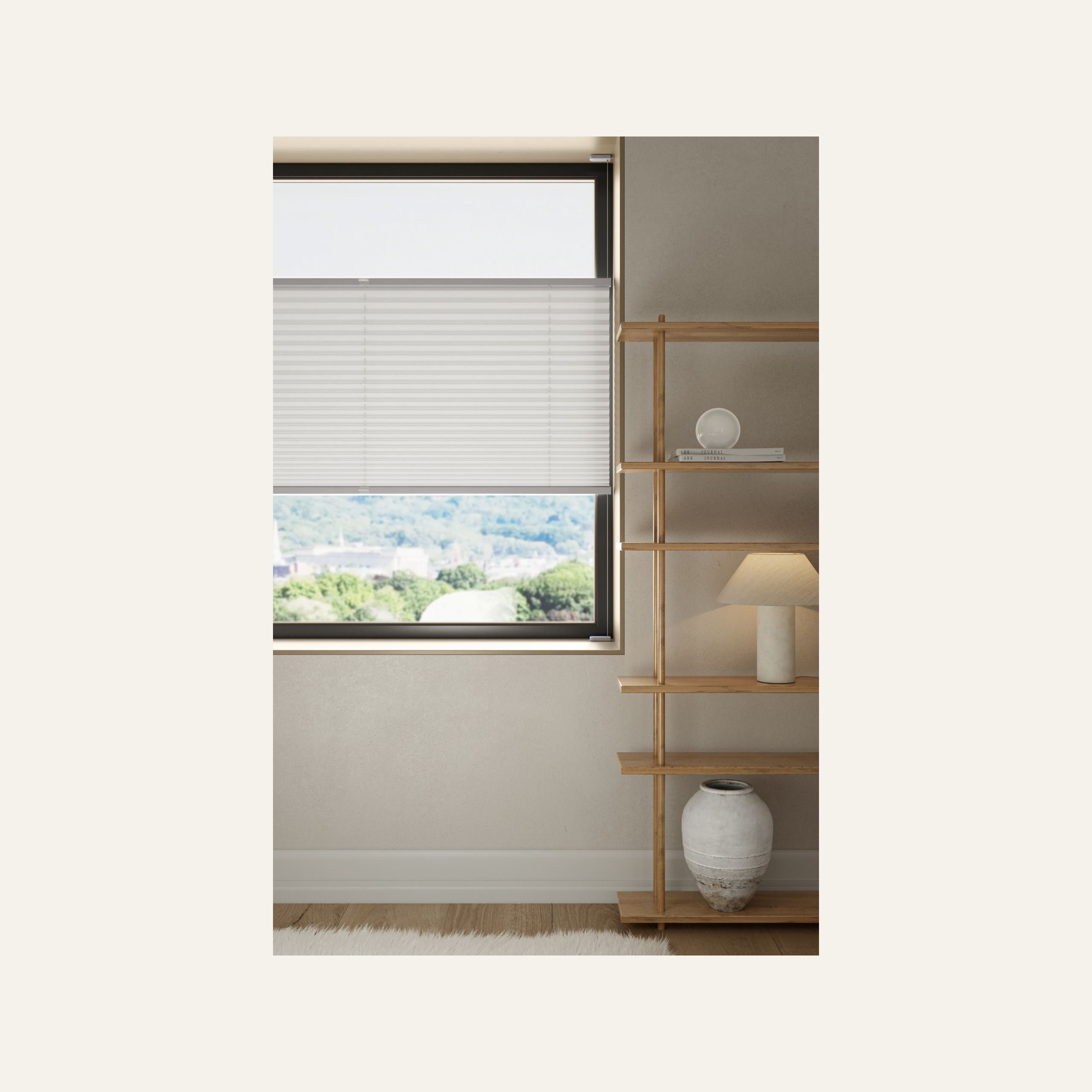 Lysfiltrerende plisségardin hvit - 3