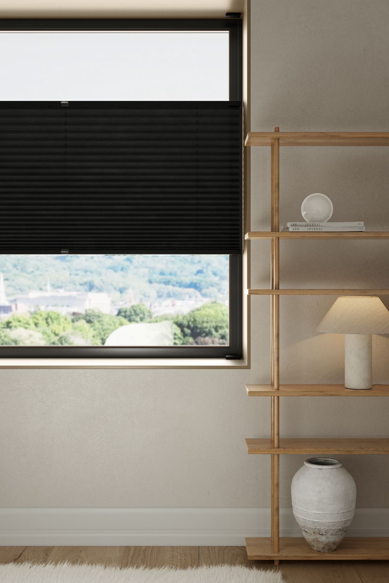 Lysfiltrerende plisségardin svart - 3