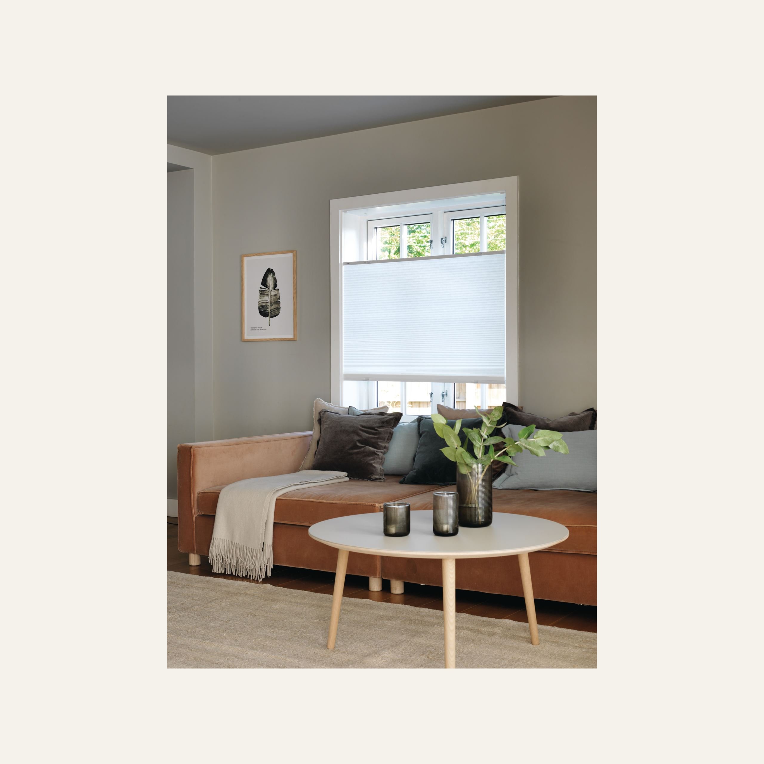 Lysfilt. dobbel plisségardin hvit - 2